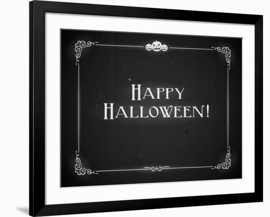 Silent Movie Ending Screen - Happy Halloween-Real Callahan-Framed Art Print