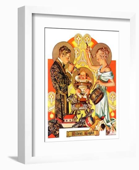 "Silent Night,"December 28, 1935-Joseph Christian Leyendecker-Framed Giclee Print