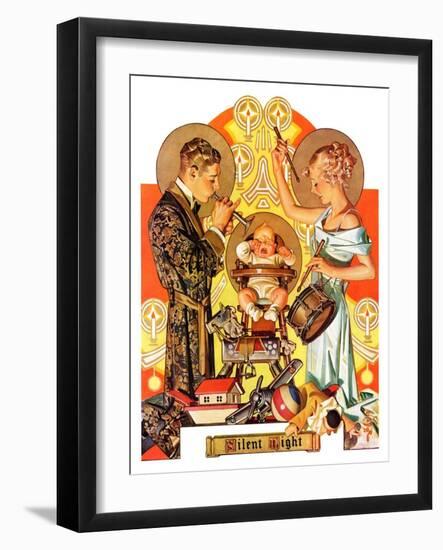 "Silent Night,"December 28, 1935-Joseph Christian Leyendecker-Framed Giclee Print