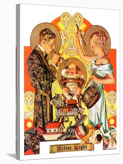 "Silent Night,"December 28, 1935-Joseph Christian Leyendecker-Stretched Canvas