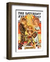 "Silent Night," Saturday Evening Post Cover, December 28, 1935-Joseph Christian Leyendecker-Framed Giclee Print