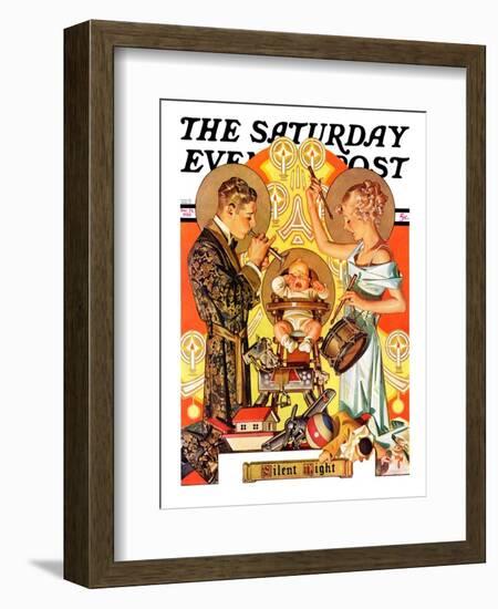 "Silent Night," Saturday Evening Post Cover, December 28, 1935-Joseph Christian Leyendecker-Framed Giclee Print