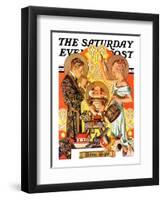 "Silent Night," Saturday Evening Post Cover, December 28, 1935-Joseph Christian Leyendecker-Framed Giclee Print