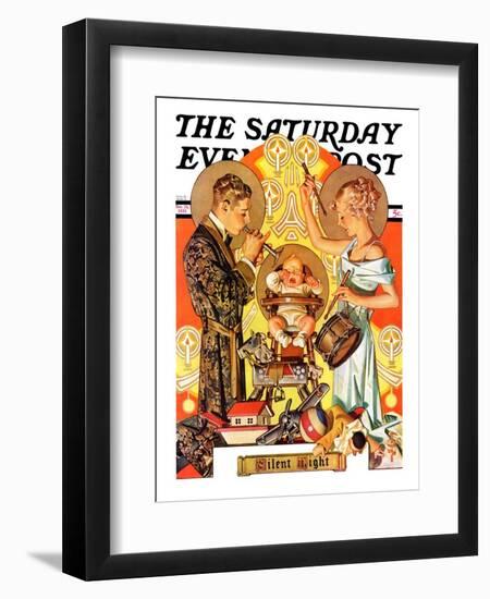 "Silent Night," Saturday Evening Post Cover, December 28, 1935-Joseph Christian Leyendecker-Framed Giclee Print