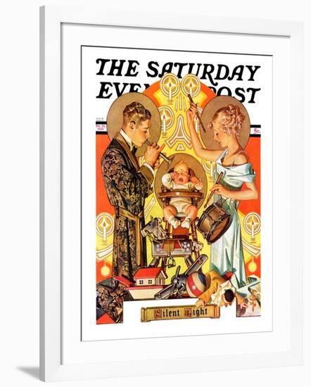 "Silent Night," Saturday Evening Post Cover, December 28, 1935-Joseph Christian Leyendecker-Framed Giclee Print