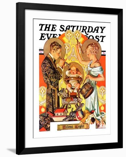 "Silent Night," Saturday Evening Post Cover, December 28, 1935-Joseph Christian Leyendecker-Framed Giclee Print