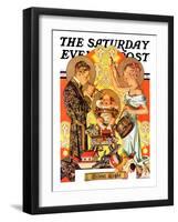 "Silent Night," Saturday Evening Post Cover, December 28, 1935-Joseph Christian Leyendecker-Framed Giclee Print