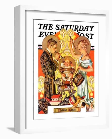 "Silent Night," Saturday Evening Post Cover, December 28, 1935-Joseph Christian Leyendecker-Framed Giclee Print