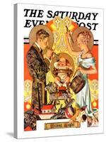 "Silent Night," Saturday Evening Post Cover, December 28, 1935-Joseph Christian Leyendecker-Stretched Canvas