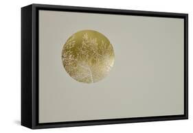 Silent olive, 2017 hot stamping leaf roll on paper-Angus Hampel-Framed Stretched Canvas