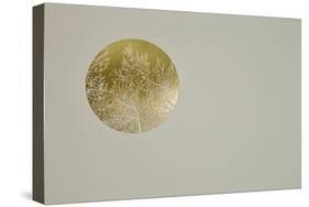 Silent olive, 2017 hot stamping leaf roll on paper-Angus Hampel-Stretched Canvas