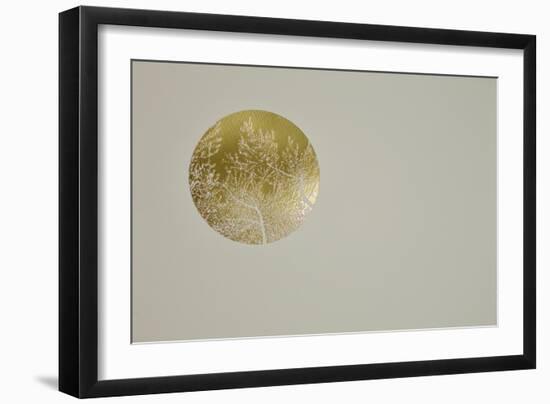 Silent olive, 2017 hot stamping leaf roll on paper-Angus Hampel-Framed Giclee Print