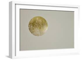 Silent olive, 2017 hot stamping leaf roll on paper-Angus Hampel-Framed Giclee Print