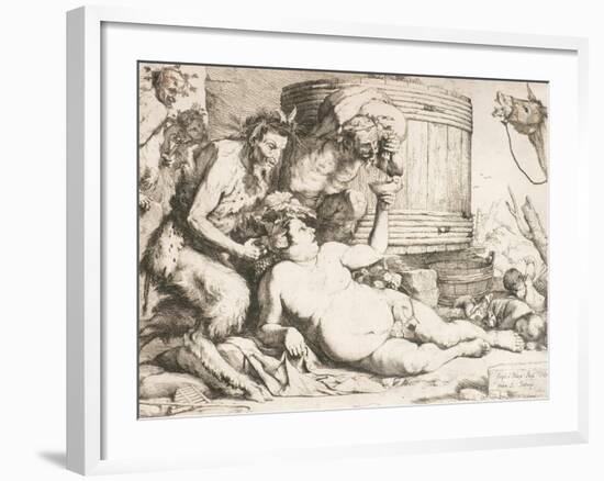 Silenus at the Wine Vat, 1628-Jusepe de Ribera-Framed Giclee Print