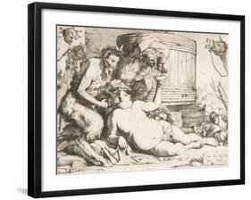 Silenus at the Wine Vat, 1628-Jusepe de Ribera-Framed Giclee Print