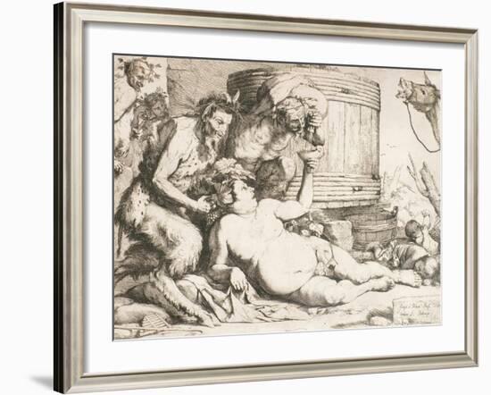 Silenus at the Wine Vat, 1628-Jusepe de Ribera-Framed Giclee Print