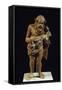 Silenus with Bacchus as Child in Her Arms, Terracotta Statue-null-Framed Stretched Canvas