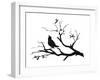 Silhouette: Bird on Branch-null-Framed Giclee Print