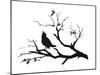 Silhouette: Bird on Branch-null-Mounted Giclee Print