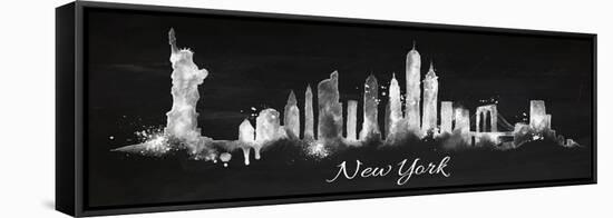 Silhouette Chalk New York-anna42f-Framed Stretched Canvas