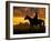 Silhouette Cowboy with Horse in the Sunset-volrab vaclav-Framed Photographic Print