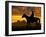 Silhouette Cowboy with Horse in the Sunset-volrab vaclav-Framed Photographic Print