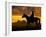 Silhouette Cowboy with Horse in the Sunset-volrab vaclav-Framed Photographic Print