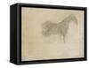 Silhouette d'un cheval, de profil à droite-Georges Seurat-Framed Stretched Canvas