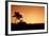 Silhouette Farmers Drive Tractors the Fields in the Morning-Sunti-Framed Photographic Print