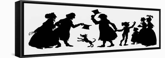 Silhouette Illustration from 'A Christmas Carol', 1917-null-Framed Stretched Canvas