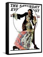 "Silhouette Maker" Saturday Evening Post Cover, September 24,1927-Norman Rockwell-Framed Stretched Canvas