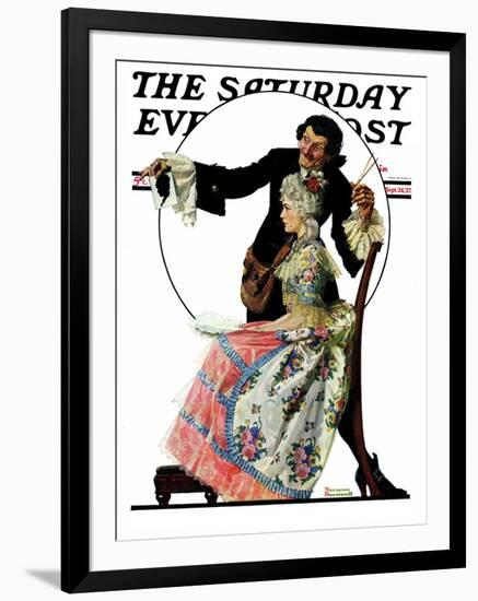 "Silhouette Maker" Saturday Evening Post Cover, September 24,1927-Norman Rockwell-Framed Giclee Print