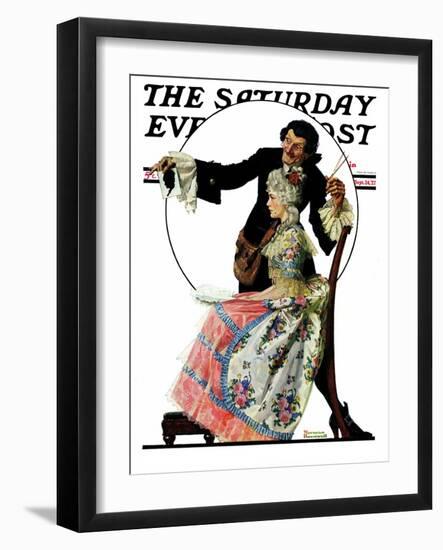 "Silhouette Maker" Saturday Evening Post Cover, September 24,1927-Norman Rockwell-Framed Giclee Print