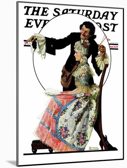 "Silhouette Maker" Saturday Evening Post Cover, September 24,1927-Norman Rockwell-Mounted Giclee Print