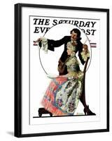 "Silhouette Maker" Saturday Evening Post Cover, September 24,1927-Norman Rockwell-Framed Giclee Print