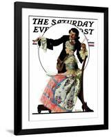 "Silhouette Maker" Saturday Evening Post Cover, September 24,1927-Norman Rockwell-Framed Premium Giclee Print