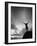 Silhouette Man Arms Raised into the New Mexico Sky in Black and White Vertical-Kevin Lange-Framed Photographic Print