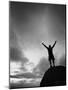 Silhouette Man Arms Raised into the New Mexico Sky in Black and White Vertical-Kevin Lange-Mounted Photographic Print