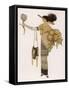 Silhouette of 1911: High Waisted Tunic Dress with Hobble Skirt and a V-Necked Corsage-J. Gose-Framed Stretched Canvas