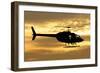 Silhouette of a Bell 206 Utility Helicopter-null-Framed Photographic Print