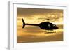 Silhouette of a Bell 206 Utility Helicopter-null-Framed Photographic Print