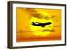 Silhouette of a Boeing 747 Jet-null-Framed Premium Giclee Print