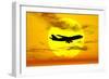 Silhouette of a Boeing 747 Jet-null-Framed Premium Giclee Print