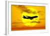 Silhouette of a Boeing 747 Jet-null-Framed Art Print