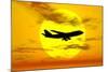 Silhouette of a Boeing 747 Jet-null-Mounted Art Print
