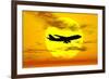 Silhouette of a Boeing 747 Jet-null-Framed Art Print