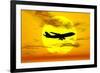 Silhouette of a Boeing 747 Jet-null-Framed Art Print