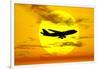 Silhouette of a Boeing 747 Jet-null-Framed Art Print