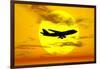 Silhouette of a Boeing 747 Jet-null-Framed Art Print