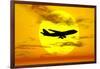 Silhouette of a Boeing 747 Jet-null-Framed Art Print